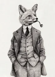 Le renard au style vintage