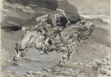 Cavalier. Illustration du poème Le Démon de Mikhaïl Lermontov, 1890-1891
