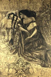 Tamara et Démon. Illustration du poème Le Démon de Mikhaïl Lermontov, 1890-1891