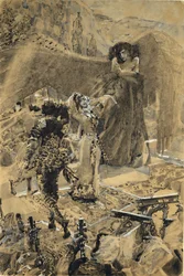 La danse de Tamara. Illustration du poème Le Démon de Mikhaïl Lermontov, 1890-1891