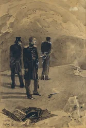 Le duel de Pechorin et Grushnitsky. Illustration du roman Un héros de notre temps de Mikhail Lermontov, 1891