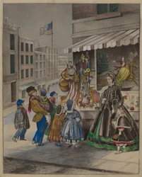 Lithographie en couleur : Réveillon du Nouvel An, vers 1936