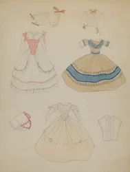 Poupée et armoire, vers 1936