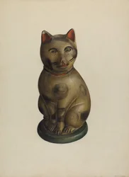 Chat en craie assis, allemand de Pennsylvanie