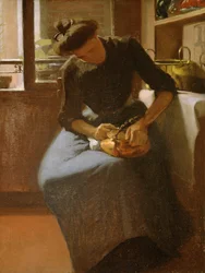 Femme polissant une bouilloire, c.1912