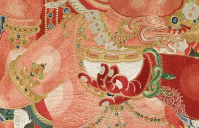 Détail de Thangka impérial brodé en soie