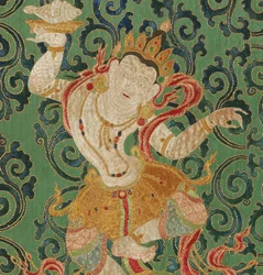 Détail de Thangka impérial brodé en soie