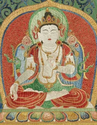 Détail de Thangka impérial brodé en soie