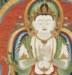 Détail de Thangka Impérial Brodé en Soie