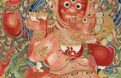 Détail de Thangka impérial brodé en soie