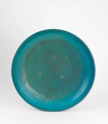 Plat avec glaçure turquoise