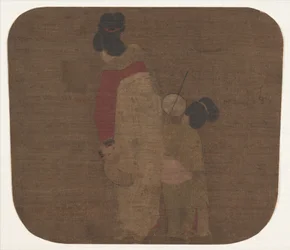 Dame et enfants (feuille d