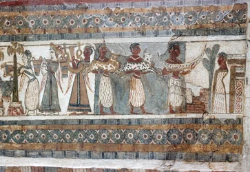 Détail, fresque sur sarcophage de Hagia Triada