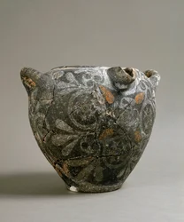 Art grec : jarre en céramique de style Camares. De Cnossos. 1900-1700 av. J.-C. Héraklion, Musée Archéologique