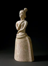 Art minoen : figurine en terre cuite d
