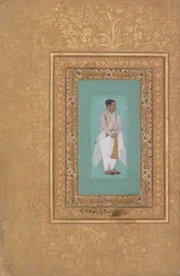 recto : Portrait de Raja Suraj Singh Rathor, verso : Page de calligraphie, recto : fin du 16ème siècle
