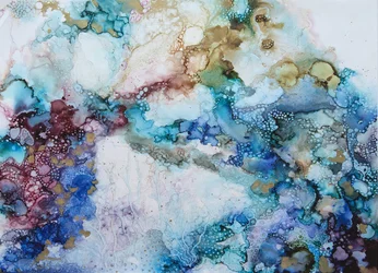 Abstrait bleu fluide et or