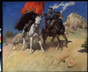 Porte-drapeau et clairon