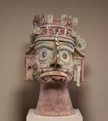 Tête du dieu de la pluie Tlaloc, période postclassique tardive, vers 1300-1521