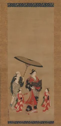 Courtisane en parade, fin des années 1730-début des années 1740