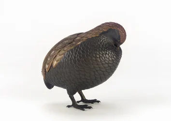 Boîte à encens en forme de caille, une paire, Tokyo, période Edo
