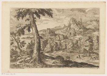 Paysage avec figures le long d