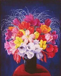 Bouquet de tulipes (huile sur toile)