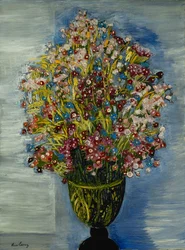 Flowers in a Green Vase ; Fleurs dans un Vase Vert
