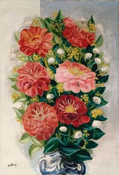 Fleurs dans un vase (huile sur toile)
