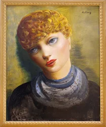 Portrait de jeune femme. Peinture de Moise Kisling (1891-1953), peintre d