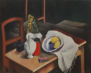 Nature morte aux citrons sur fond vert