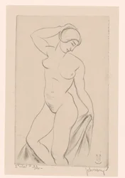 Femme nue avec la main sur la tête