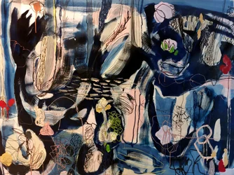 Fleurs bleues abstraites