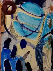 Flux abstrait bleu bio