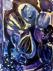 Fleurs bleues et violettes