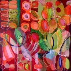 Motifs botaniques abstraits et colorés