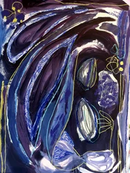 Abstraction bleu profond