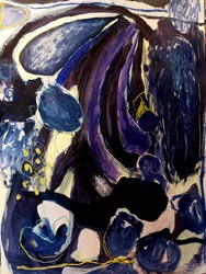 Abstraction bleu profond