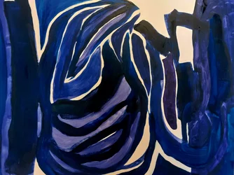 Abstraction bleu profond