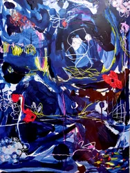 Abstrait bleu dynamique
