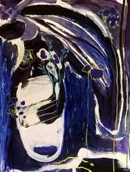 Abstraction florale indigo