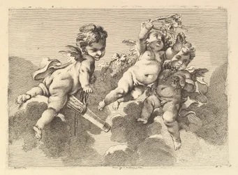 Trois enfants dans les nuages