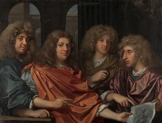 Portrait de groupe de quatre artistes