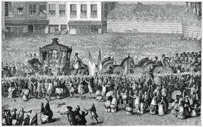 Carrosse dans un défilé, 1782