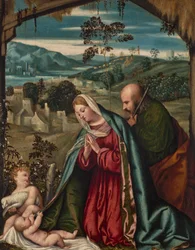 La Sainte Famille dans un paysage