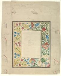 Conception de broderie pour un cadre, No. 098, après 1875