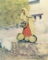 Une femme au puits, Jeypore, 1905