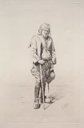 Homme avec une canne