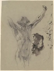 Étude de la figure et de la tête du Christ dans "Le Christ en croix et Marie-Madeleine"