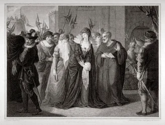 Lady Jane Grey conduite à son exécution à la Tour de Londres, 1554, 1797